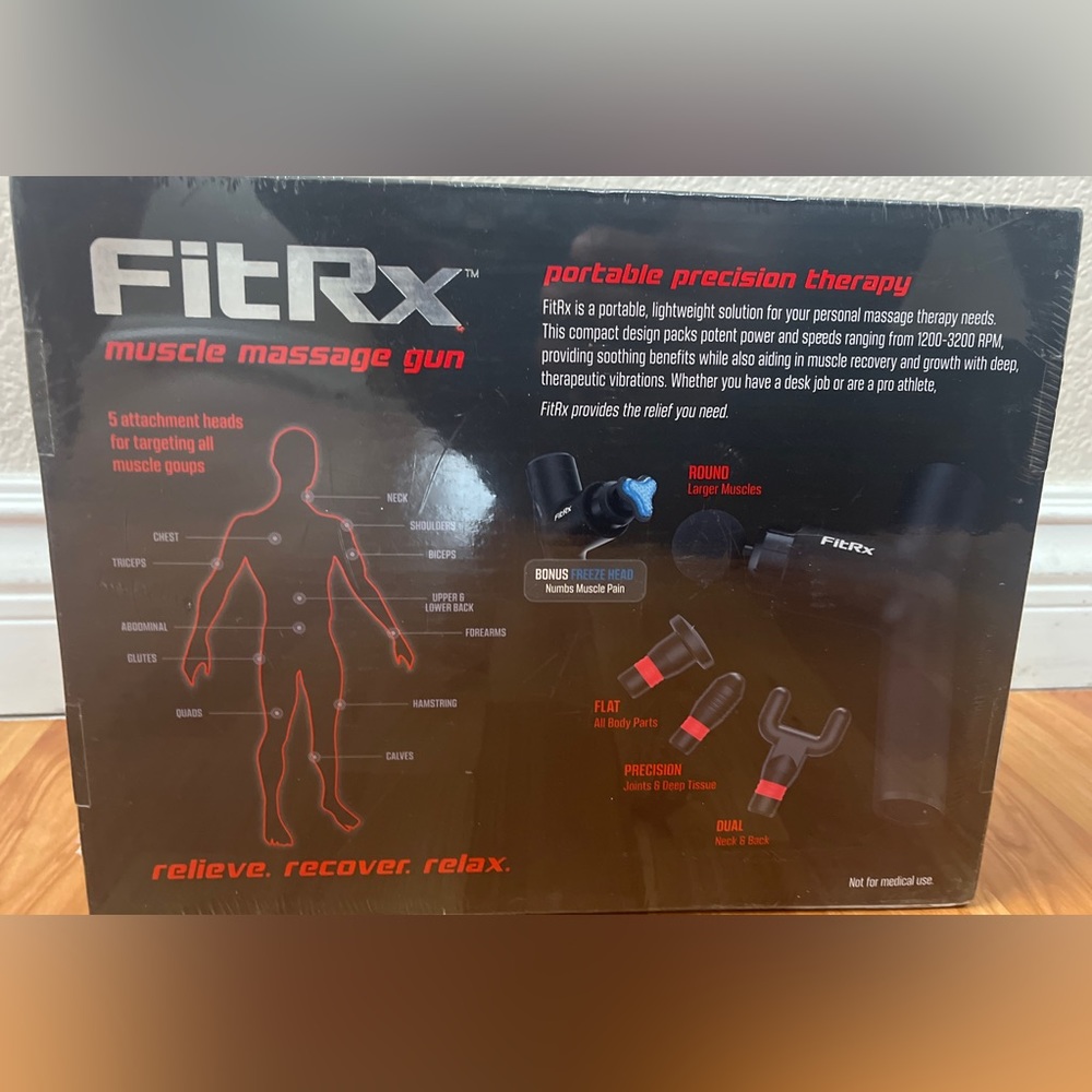 Fitrx Neck and Back Massager, Handheld Percussion Massage Gun.